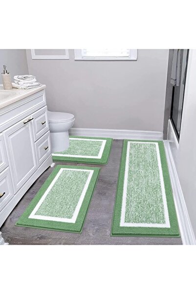 Pauwer Bathroom Rugs Sets 3 Piece Bathroom Shower Rugs with U-Shaped Contour ...