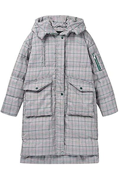 GENERAL BAJIE Women Down Jacket Striped Plaid Down Jacket Women Winter Retro ...