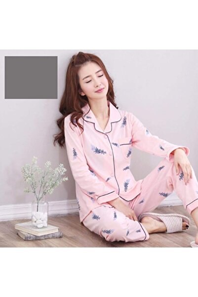 GENERAL Women'S Pajamas Cotton Pajama Set Long Sleeve Top + Pants