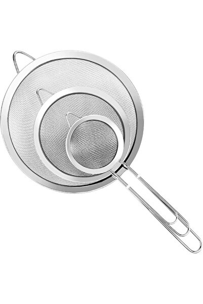 YLYL 3 Pcs Super Wire Extra Fine Mesh Strainer with Handle, Small Medium Larg...