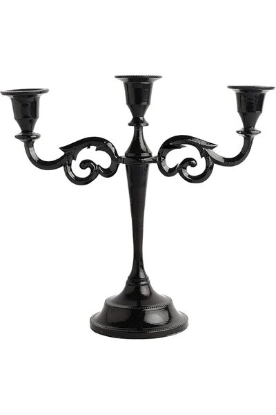 Relyo RELY+ 5 Arm Matte Black Candelabra Taper Candle Holders Christmas Decor...