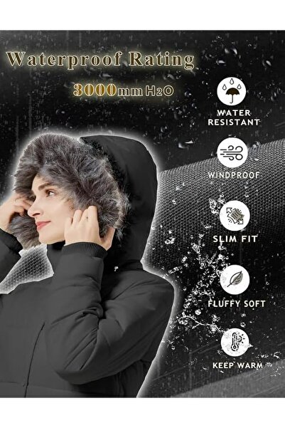 GENERAL GGleaf Women's Winter Thicken Puffer Coat Warm Snow Jacket with Fur R...