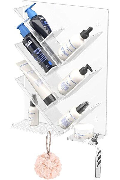 AITEE Acrylic Bathroom Organizer Shower Caddy, Clear Shampoo Holder Organizer...