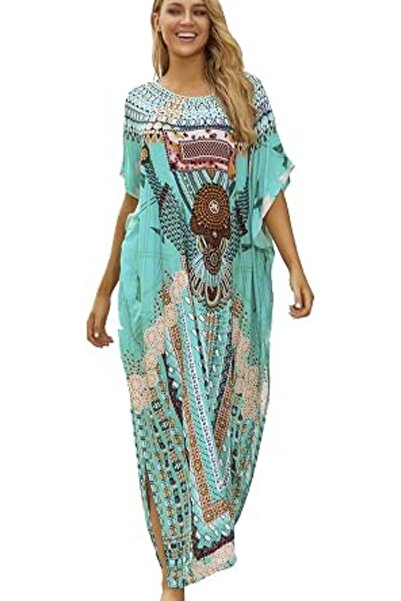 GENERAL Women's Cotton Kaftan Loungewear Boho Homewear Oversized Kimono Maxi ...