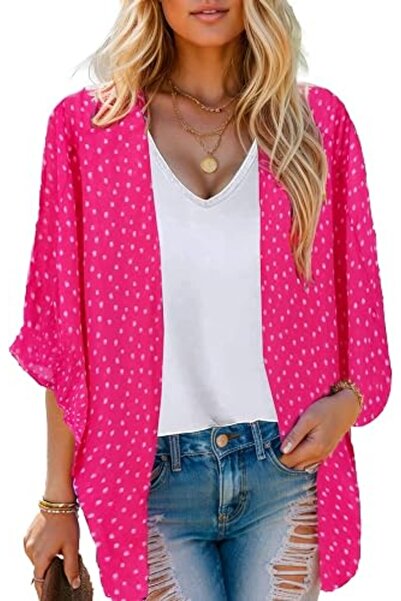 Moss Rose Women's Beach Kimono Coverup Sheer Chiffon Cover Ups, Casual Loose ...