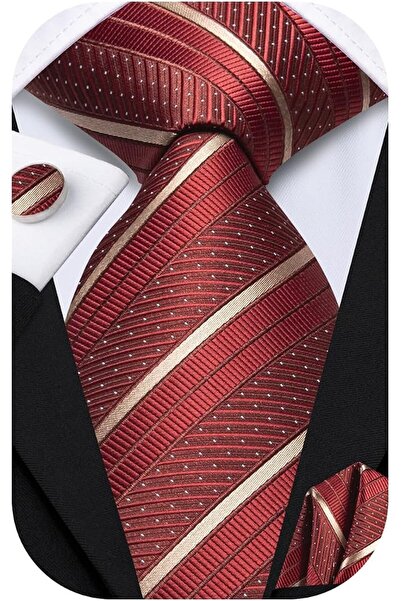 Dubulle Mens Paisely Silk Tie for Men Necktie and Pocket Square Set