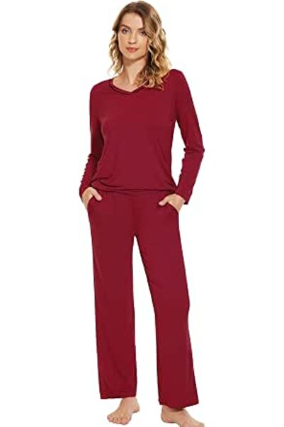 Wiwi Pajamas Sets for Women Soft Long Sleeve Tops and Pants Sleepwear Ladies ...