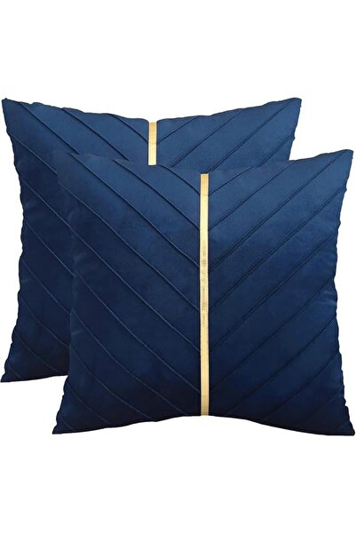 Tosleo Black Velvet Throw Pillow Covers 18x18 Pack of 2 with Gold Leather,Dec...