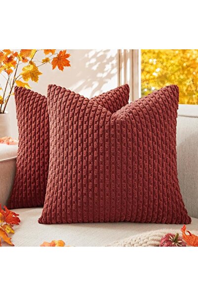 K KEVIN TEXTILE 2 Packs Decorative Throw Pillow Covers 18x18 Inch for Living ...