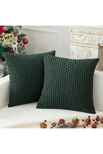 K KEVIN TEXTILE 2 Packs Decorative Throw Pillow Covers 18x18 Inch for Living ...
