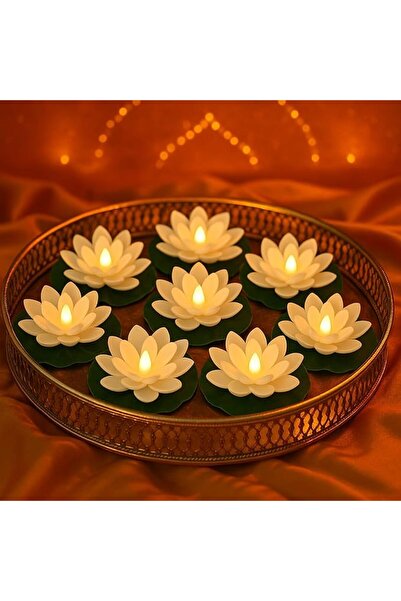 Hortsun 12 Pcs Floating Lotus Lights with Batteries Lily Pads Pool Flowers Di...