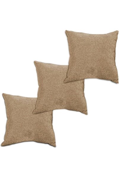 REGAL IN HOUSE In House | 3 Pieces Square Decorative Cushion Set of Linen Sol...