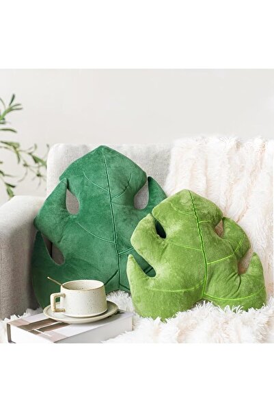 GENERAL AELS Set of 2 3D Leaves Decorative Throw Pillows, 18"& 14" Monstera D...