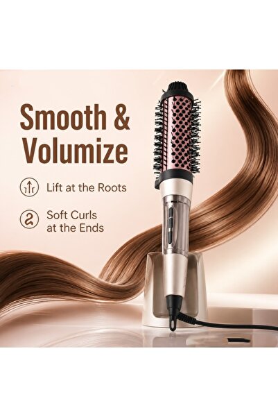 Generic Brand Hot Air Round Brush, 2‑in‑1 Hair Dryer & Volumizing Styling Bru...