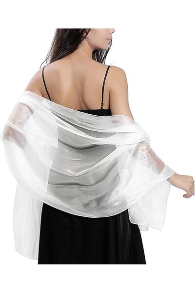 GENERAL Ladiery Silk Scarves and Wraps for Evening Dresses Women Sheer Soft B...