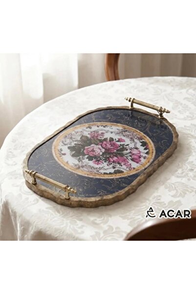 ACAR Floria Collection Yeni Sezon Çiçekli Tepsi 48x31cm