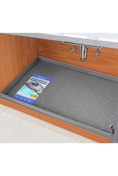 GENERAL SIKADEER Under Sink Mat for Bathroom Waterproof, 31" x 19" Silicone U...