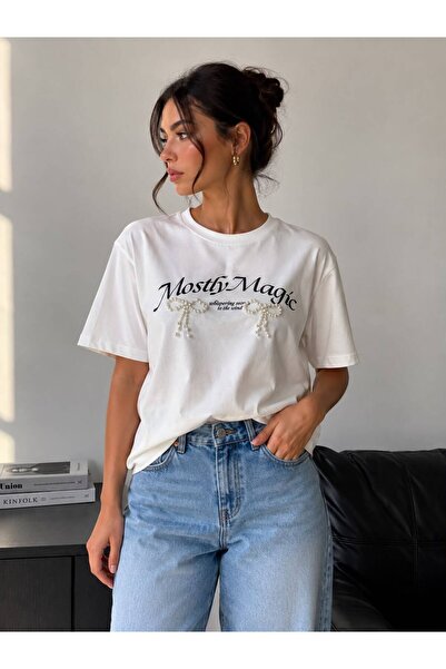 boncuklu rıbanalı tısort
