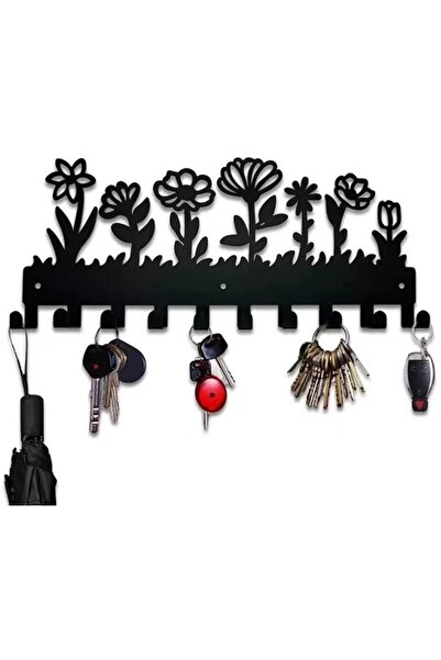 STARSTAR Black wall-mounted key hook with 10 hooks, suitable for hanging keys...
