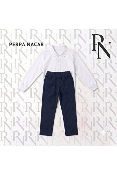 Nacar Okul Formaları Giyim Polo Yaka Uzun Kollu T-Shirt ve Ribanalı Pantolon ...