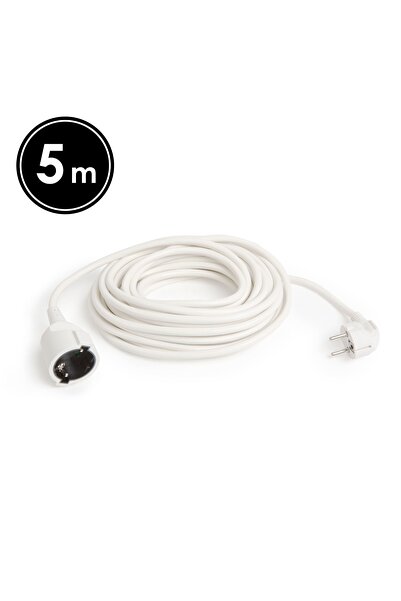 Alista Home Prelungitor electric 5m Alb, 16A 250V, Cablu 3x1.5mm, Ștecher dre...