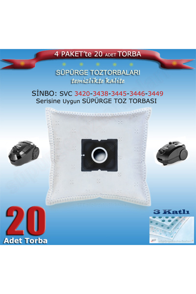 Ürkmez Ticaret Svc 3420-3438-3445-3446-3449 Series Vacuum Cleaner Dust Bag 20...