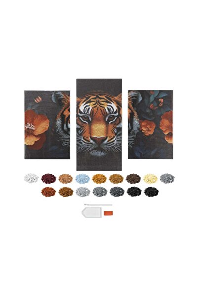 MC Micostore Pictura cu diamante TripTych-Tiger 40x20cm+30x20cm
