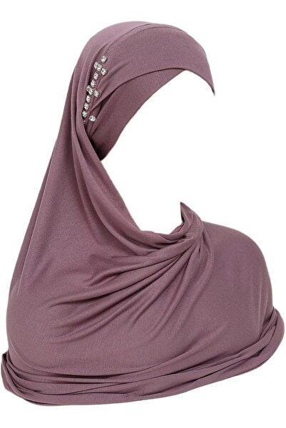 Khazna حجاب نسائي، بنفسجي، سادة، قطعة واحدة، شال قطني ناعم ومرن، جيرسي، غطاء ...