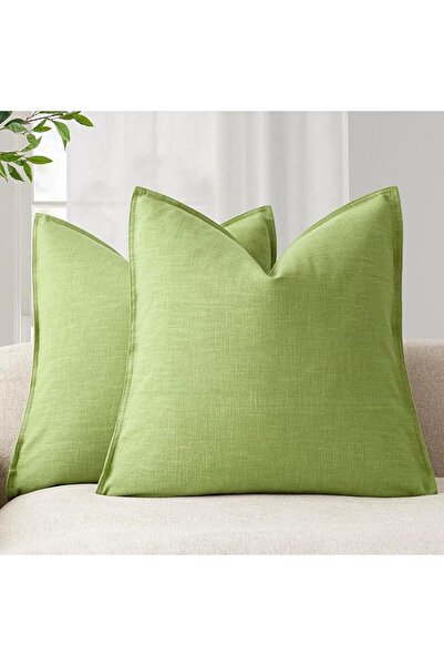 Foindtower Pack of 2, Decorative Linen Soild Throw Pillow Covers Soft Accent ...