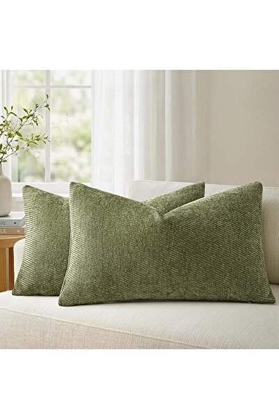 a moment Pack of 2 Decorative Chenille Cushion Cover Throw Pillow Covers with...
