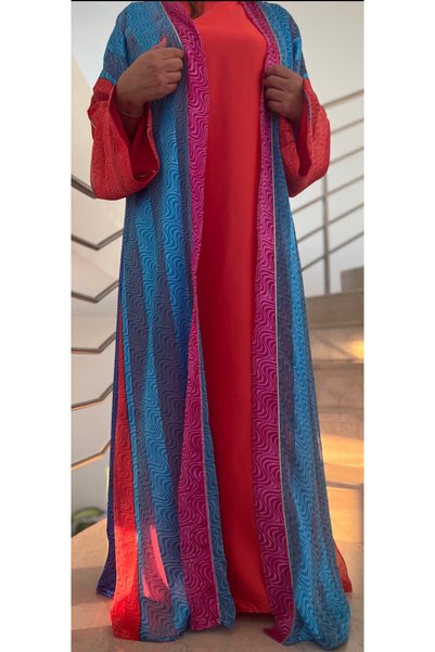 details Orange Dream Abaya Set