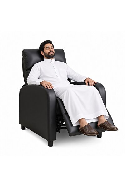 ZUIHAO Recliner Chair Padded Seat PU Leather Sofa Home Theater Seating Armcha...