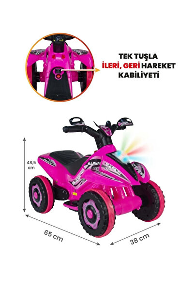 Aruba Akülü Araba Atv 6 V Safari Pembe