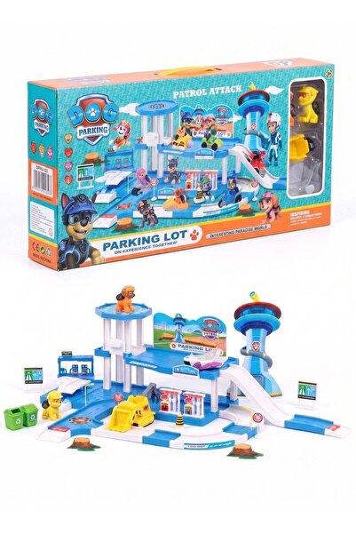 PAW PATROL Style Parking Lot Playset with 2 Dog Figures & 2 Rescue Vehicles –...
