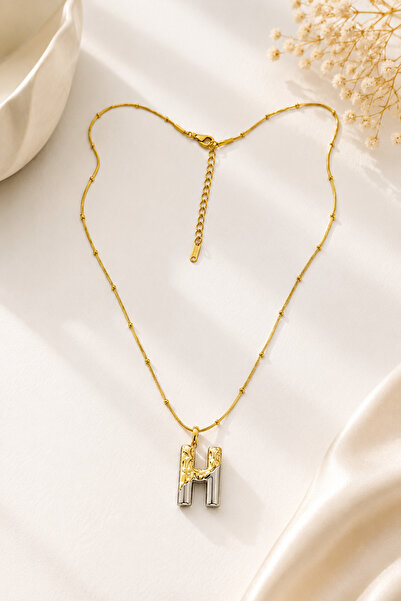 Archhazel Jewelery Double Color H Letter Steel Necklace