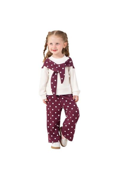 CUBBUX Set de top și pantaloni cu buline pentru fete