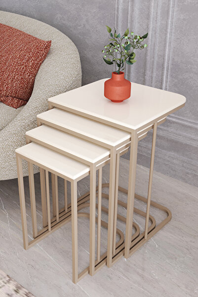 MASALCI MOBİLYA TOKYO 4 LÜ ZİGON SEHPA AYTAŞI MDF AHŞAP