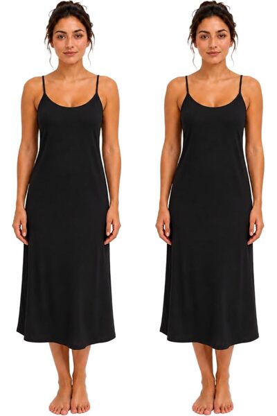 City Rose Fashion 2-Pieces Women's Cotton (Rayon) Long Full Cami Slip Dress B...