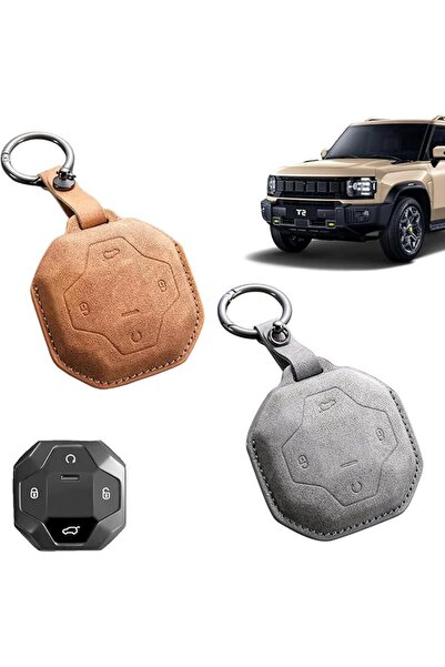 Generic 2 Pack Leather Key Cover Fit for Jetour Traveler T2 Alcantara , Key F...