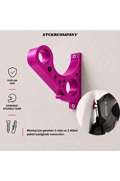 STCKRCO Motosiklet Kask Askısı Duvara Monte Kask Askılığı Kask ve Ekipman Tutucu