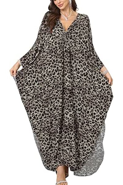 YouKD Summer Long Kaftan Dress Bohemian Roomy Beach Robe Cover Up Plus Size D...