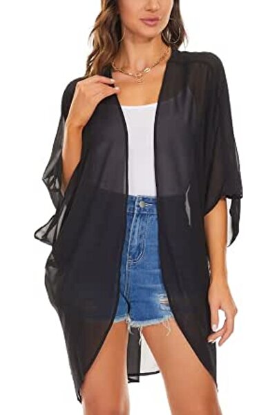 Chiffon Underwear كيمونو شيفون للنساء - غطاء للمايوه - كارديغان صيفي للشاطئ