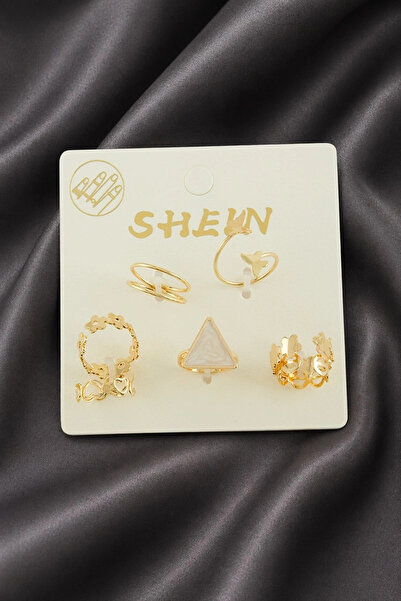 SORA GROUP 7 Pieces of Triangular Enamel Luxury Joint Rings
