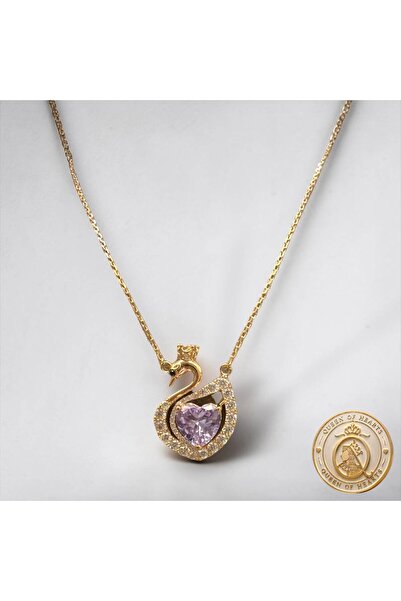 Swan Neklace Amethyst Stone 925