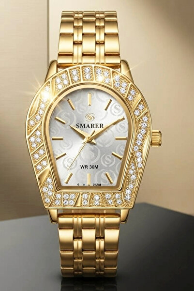 SMAKER WR30M Analog Quartz Watch – Crystal-Decorated Classic Round Dial Fashi...