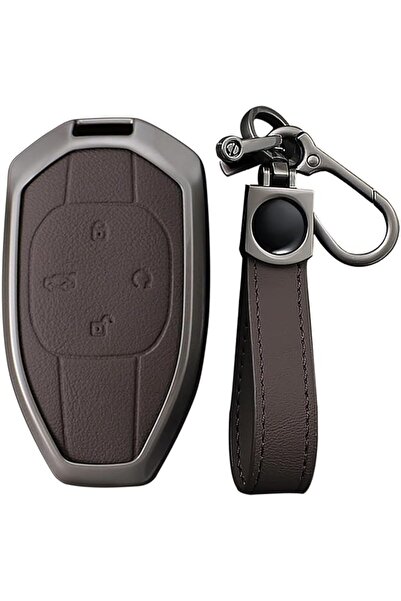 Generic Leather Metal Car Key Fob Cover Fit for Trumpchi GAC 2021 Empow J11 J...