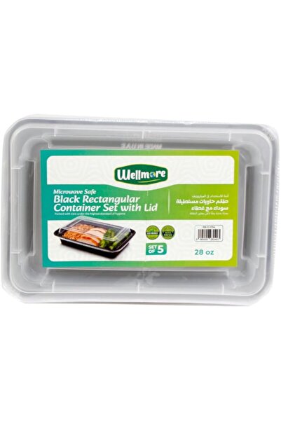 Generic Microwave Containers with Lid, Food Storage Containers, Pack of 5 (Re...