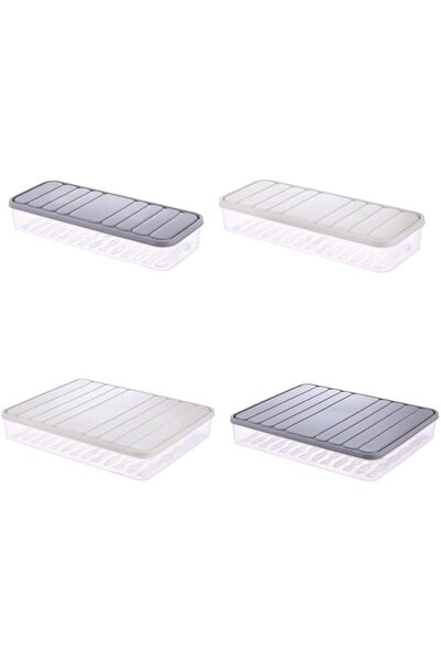 Generic 4 Pack Food Storage Containers, Vegetable Organizer with Lid for Frid...