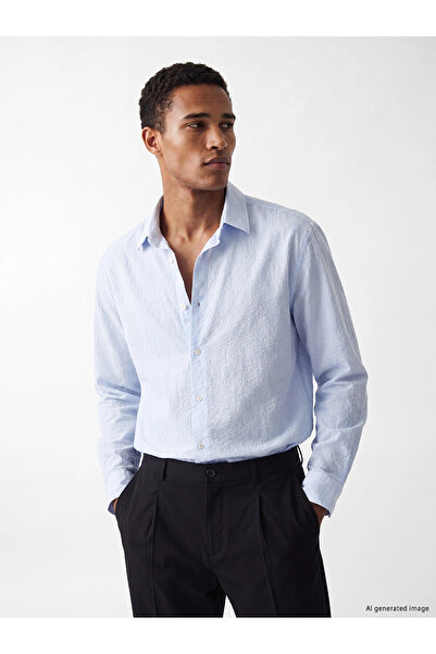 LC Waikiki Lcw Vision Blue Regular Fit Striped Men's Shirt