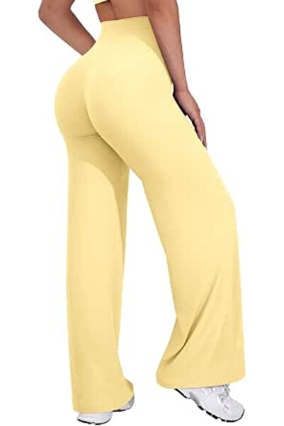 VOYJOY Straight Leggings Bottoms Womens Wide Leg 29"/ 31.5"/33"/35" Pants | H...